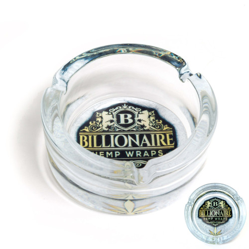 Billionaire Round Glass Ashtray - 12/6's