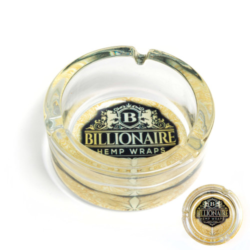 Billionaire Round Glass Ashtray - 12/6's