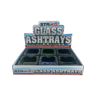 STRíKO™ Square Glass Ashtray – Leaf