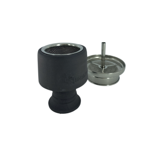 Black Clay Bowl w Removable Strainer